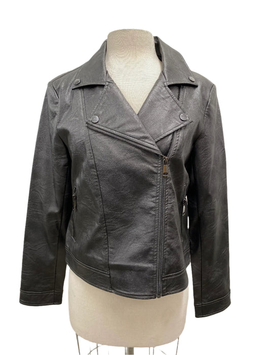 Joseph Ribkoff Metallic Faux Leather Moto Jacket 234902