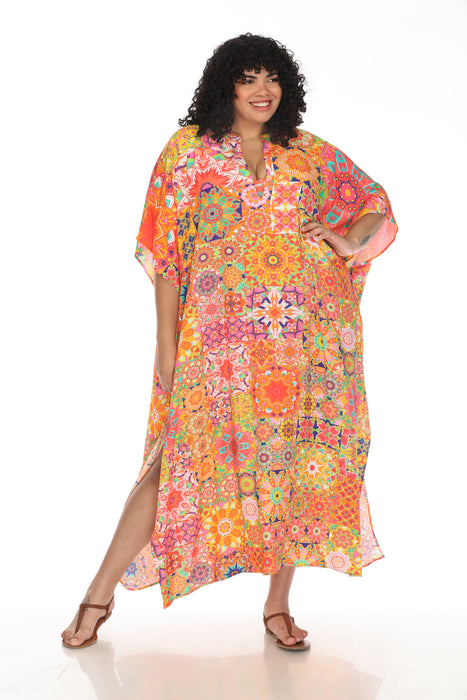 Johnny Was Kaleida Swim Cover-Up Kaftan Dress Plus Size CSW5524-FX