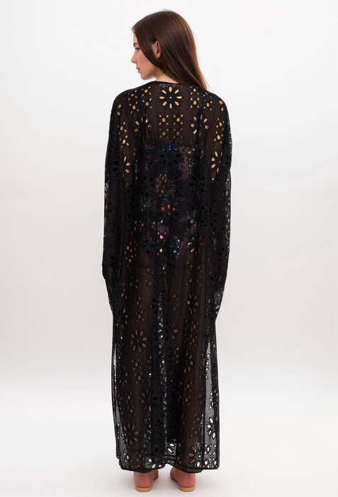 Johnny Was CSW3324-J Lace Up Maxi Kaftan Dress