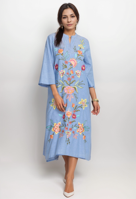 Johnny Was W33724 Camellia Mandarin Collar Dress