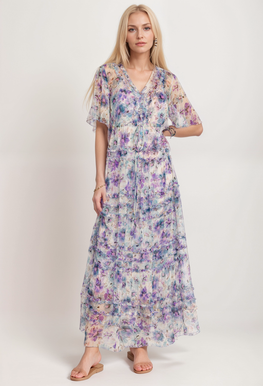 Johnny Was Glinda Silk Maxi Dress L33124