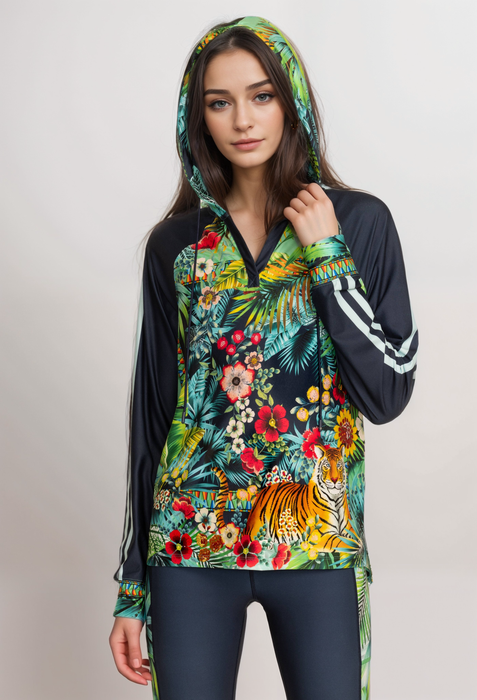 Johnny Was Tigress Featherweight Pullover Hoodie A5124