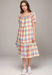 Johnny Was W30022 Delacey Plaid Square Neck Midi Dress