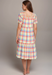 Johnny Was W30022 Delacey Plaid Square Neck Midi Dress