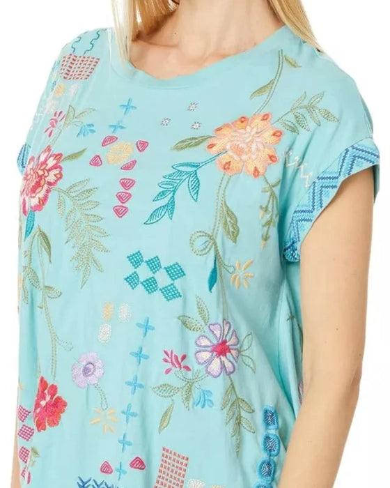 Johnny Was Katie Relaxed Drape Cotton Tee J13524