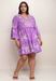 Johnny Was JWLA Purple Arzella Knit Embroidered Easy Tiered Dress Plus Size J35322