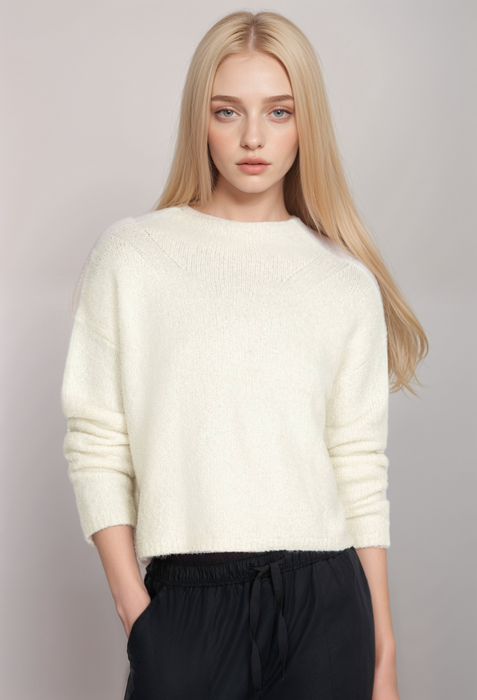 Johnny Was Calme Teddy Bear Crop Pullover O56422