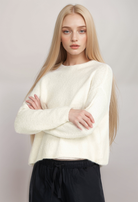 Johnny Was Calme Teddy Bear Crop Pullover O56422