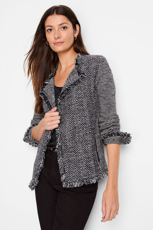 NIC+ZOE F241133P Fringe Mix Knit Jacket