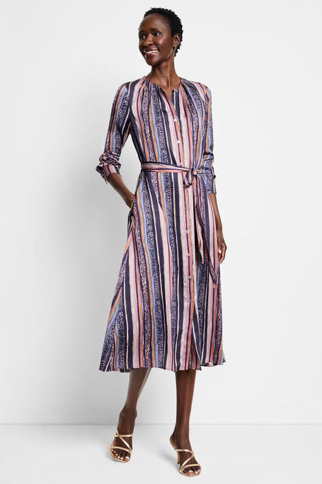 NIC+ZOE Animal Stripe Loren Dress F241902