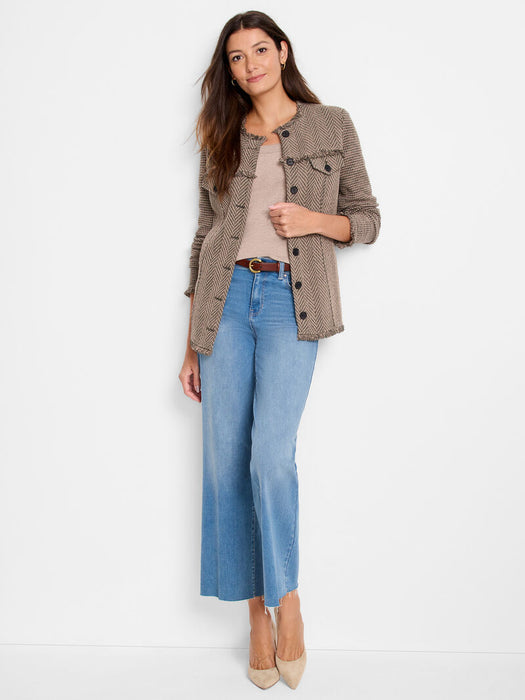 NIC+ZOE F241147 Utility Fringe Mix Knit Jacket