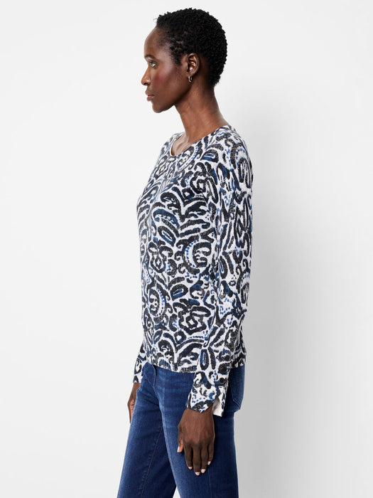 NIC+ZOE Tossed Paisley Supersoft Sweater F241113