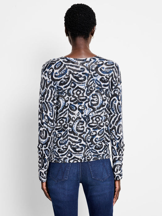 NIC+ZOE Tossed Paisley Supersoft Sweater F241113