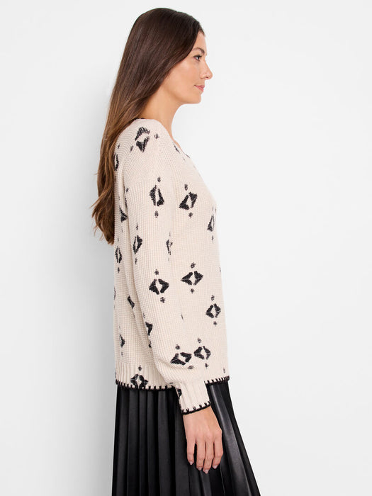 NIC+ZOE F241118 Printed Texture Sweater