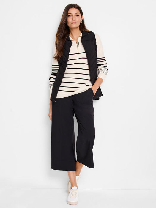 NIC+ZOE ACTF248105 Easy Stripe Half Zip Sweater