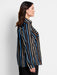 NIC+ZOE F241621W Painted Stripe Onyx Top