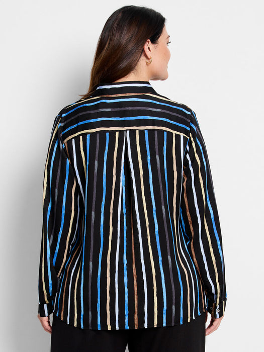 NIC+ZOE F241621W Painted Stripe Onyx Top