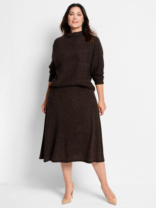 NIC+ZOE Pixel Knit Skirt F241323W Plus Size