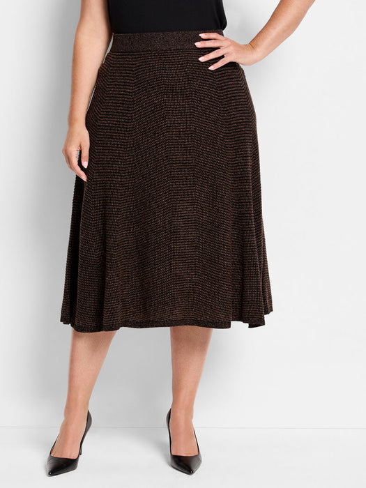 NIC+ZOE Pixel Knit Skirt F241323W Plus Size