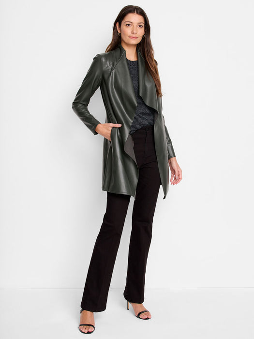 NIC+ZOE F241023 Faux Leather Lounge Around Jacket