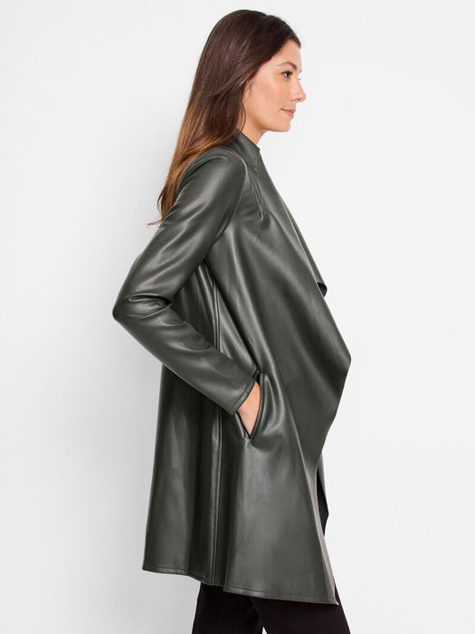 NIC+ZOE F241023 Faux Leather Lounge Around Jacket