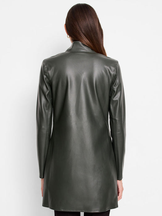 NIC+ZOE F241023 Faux Leather Lounge Around Jacket