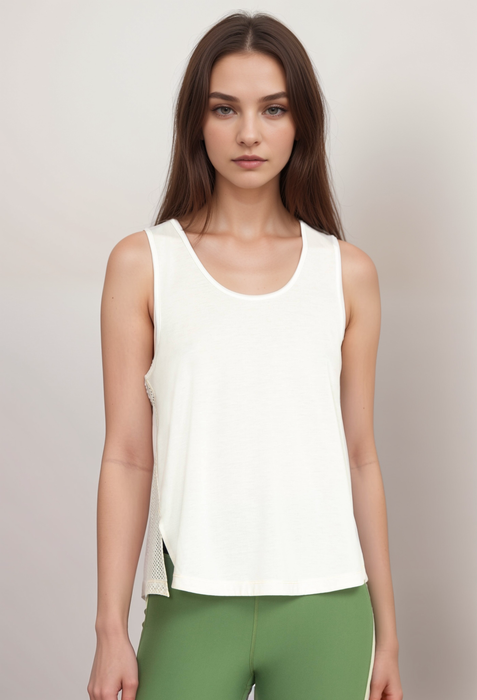 Johnny Was Calme Effect Mesh Contrast Tank O13022