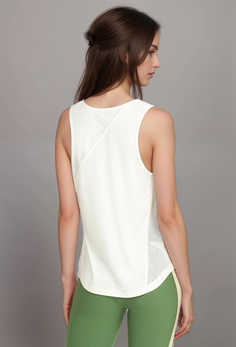 Johnny Was Calme Effect Mesh Contrast Tank O13022