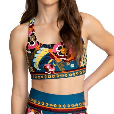 Johnny Was Bee Active Studio Reversible Sports Bra Boho Chic A5623