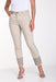 Frank Lyman Design Style 241314U Beige Denim Cutout Embroidered Hem Skinny Jeans