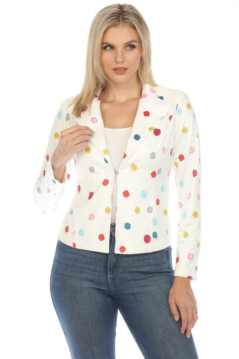 Insight New York Style BCJ90A89PRA Polka Dot Vegan Leather Moto Jacket