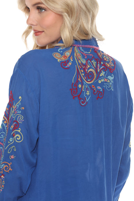 Johnny Was Cachemire Embroidered Tunic Top C29224 *