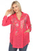 Johnny Was Workshop Style W26323 Ashlee Henley Popover Embroidered Tunic Top Boho Chic