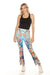 Johnny Was Style A2423-5 Blue Bee Active Floral High Waist Slit Leggings