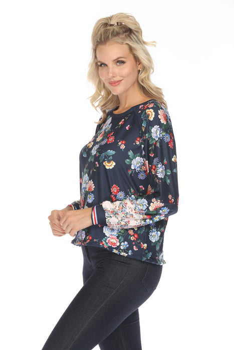 Johnny Was Bee Active Ruched Raglan Sleeve Pullover Top A6224 Boho Chic