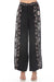 Johnny Was Biya Style B67924 Black Embroidered Comfort Wide Leg Pants Boho Chic