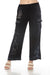 Johnny Was Biya Style B68024 Black Embroidered Drawstring Waist Cargo Pants Boho Chic