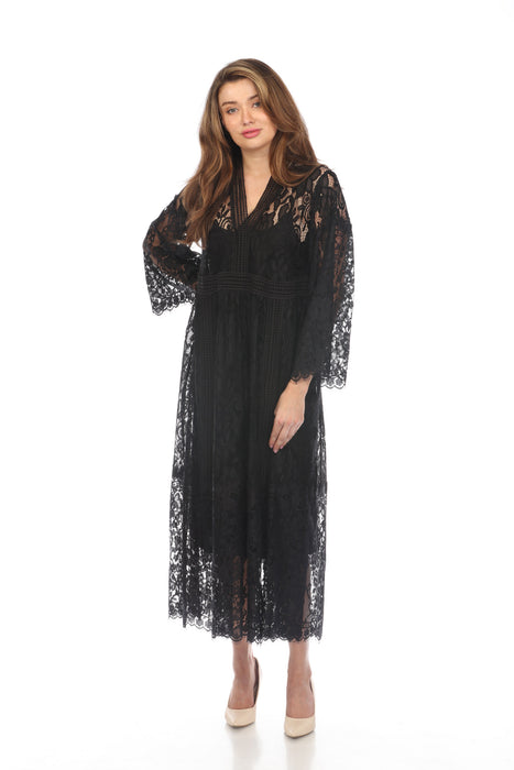 Johnny Was Biya Black Veronne Lace Slip Dress Boho Chic B38723-O