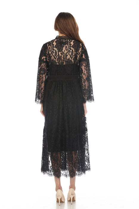 Johnny Was Biya Black Veronne Lace Slip Dress Boho Chic B38723-O