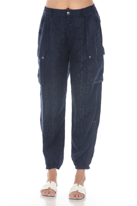 Johnny Was Biya Blue Kiarra Jacquard Cargo Pants B67324 Boho Chic