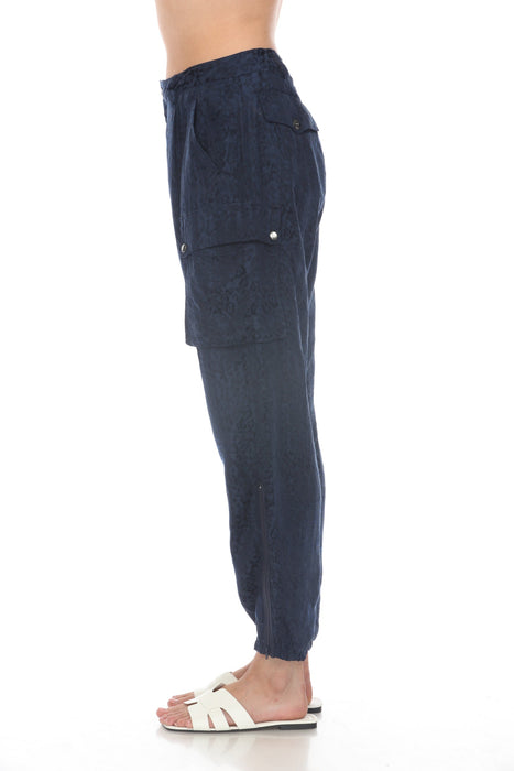 Johnny Was Biya Blue Kiarra Jacquard Cargo Pants B67324 Boho Chic