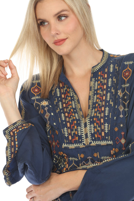 Johnny Was Biya Luca Embroidered Blouse Boho Chic B12323-E *