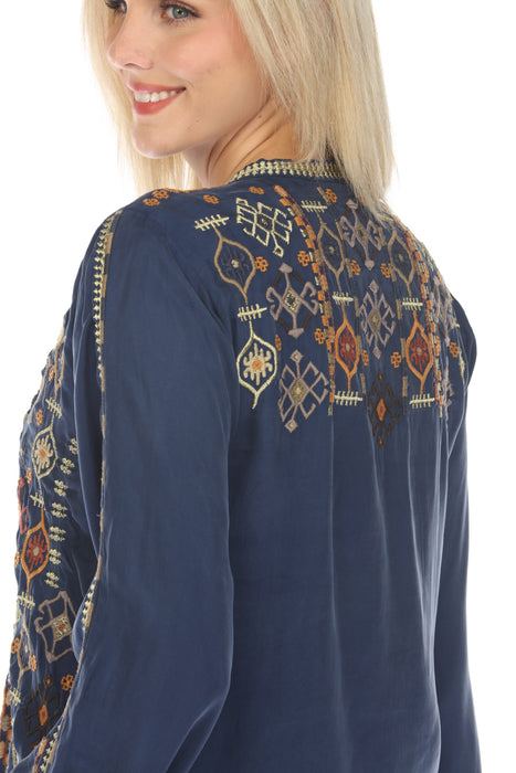 Johnny Was Biya Luca Embroidered Blouse Boho Chic B12323-E *