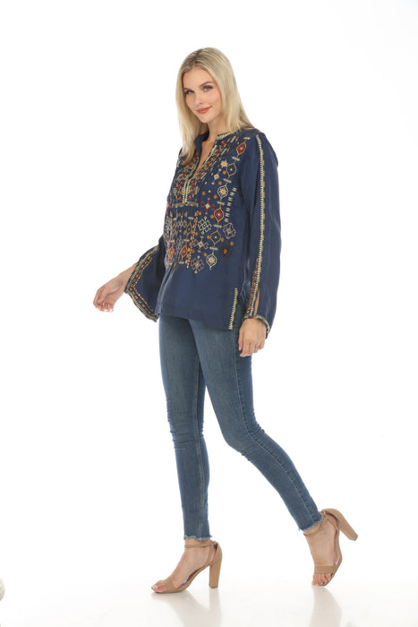 Johnny Was Biya Luca Embroidered Blouse Boho Chic B12323-E *