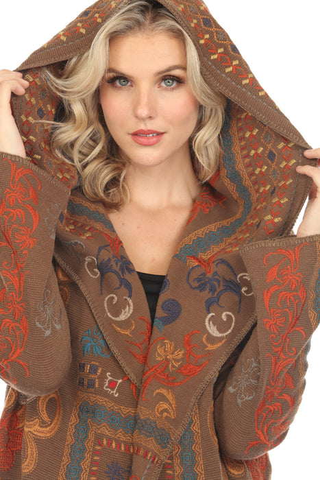 Johnny Was Biya Fabiana Embroidered Hooded Duster Boho Chic B54523