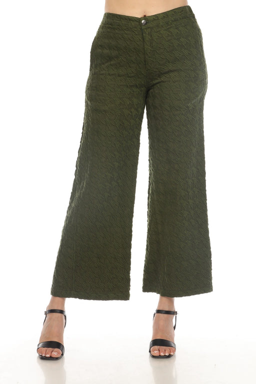 Johnny Was Biya Style B66623 Dark Army Green Hiro Houndstooth Pants Boho Chic