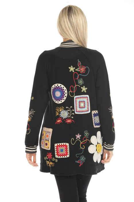 Johnny Was Biya Black Dixa Embroidered Jacket B55924