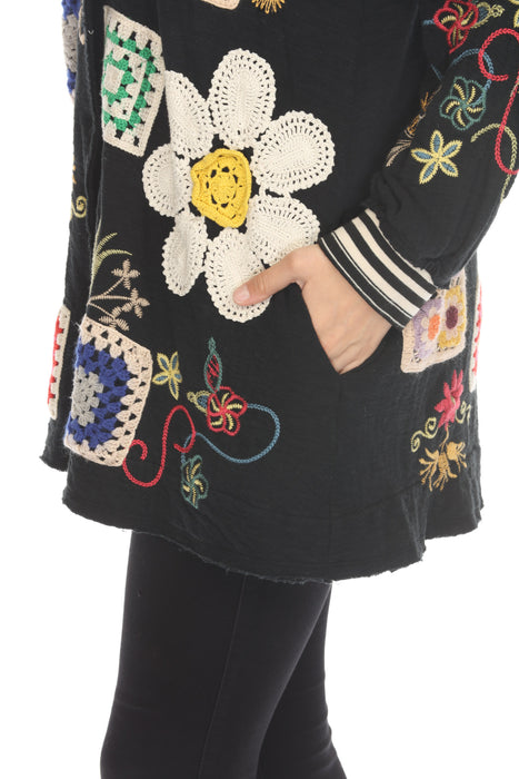 Johnny Was Biya Black Dixa Embroidered Jacket B55924