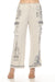 Johnny Was Biya Style B68024 Foggy Dew Embroidered Drawstring Waist Cargo Pants Boho Chic