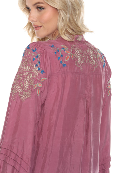 Johnny Was Biya Gila Embroidered Tunic Top B23623B8 *